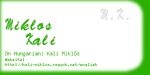 miklos kali business card